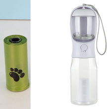 Lade das Bild in den Galerie-Viewer, Tragbare Hunde Katzen Trinkflasche mit Futterbehälter und Kotbeutel Dispenser 3 In 1 auslaufsicher Multifunktionale Wasserflasche Haustier Produkte
