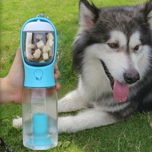 Lade das Bild in den Galerie-Viewer, Tragbare Hunde Katzen Trinkflasche mit Futterbehälter und Kotbeutel Dispenser 3 In 1 auslaufsicher Multifunktionale Wasserflasche Haustier Produkte
